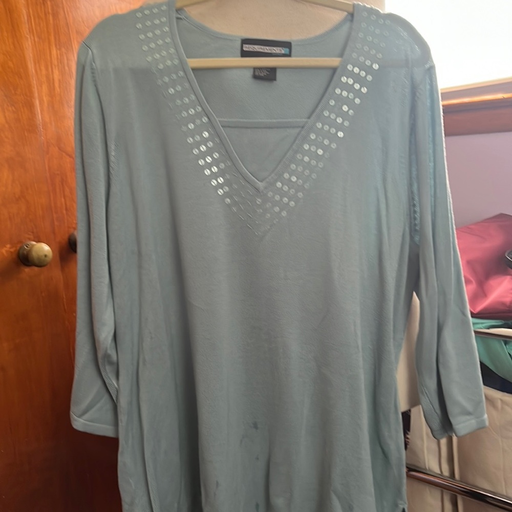 Requirements brand pale blue lightweight sweater, size 2x.
